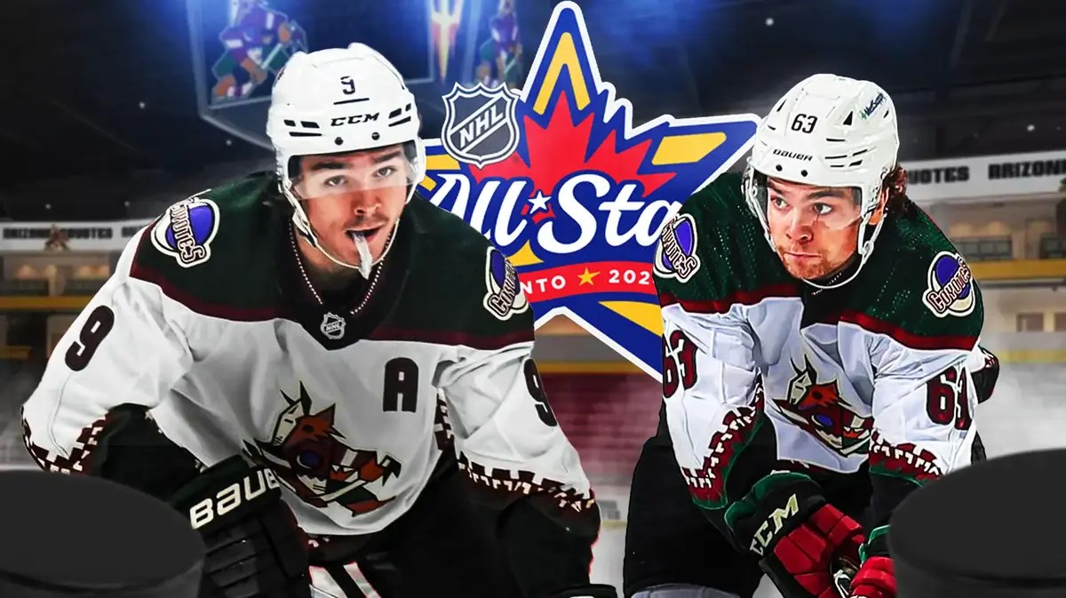 Coyotes stars Clayton Keller and Matias Maccelli at the NHL All-Star Game.