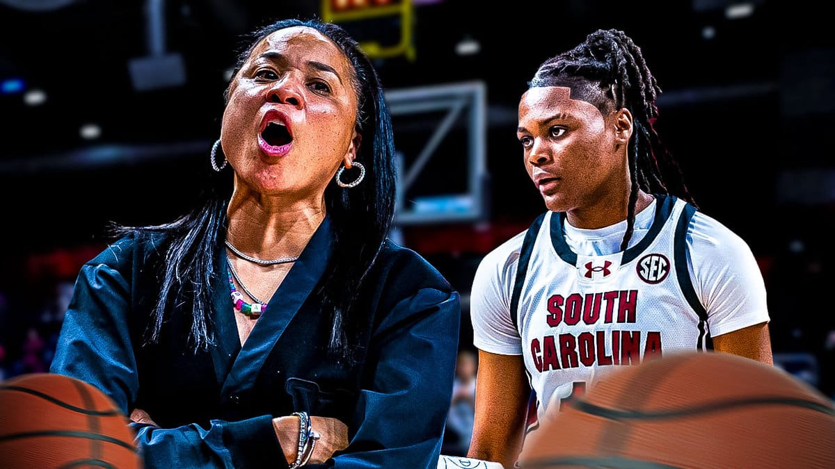 South Carolina women’s basketball coach Dawn Staley, and South Carolina women’s basketball player MiLaysia Fulwiley