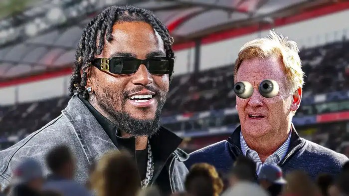 Former Philadelphia Eagles wide receiver DeSean Jackson and NFL commissioner Roger Goodell
