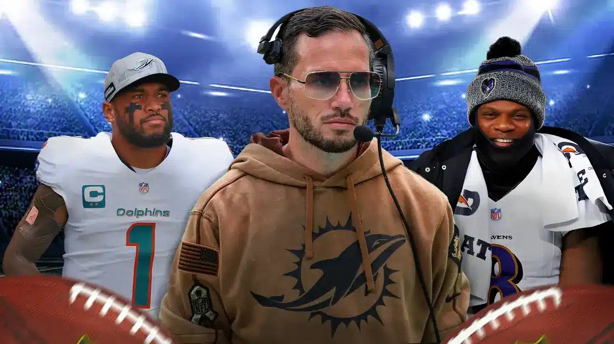 Dolphins Mike McDaniel and Tua Tagovailoa after loss to Lamar Jackson Ravens