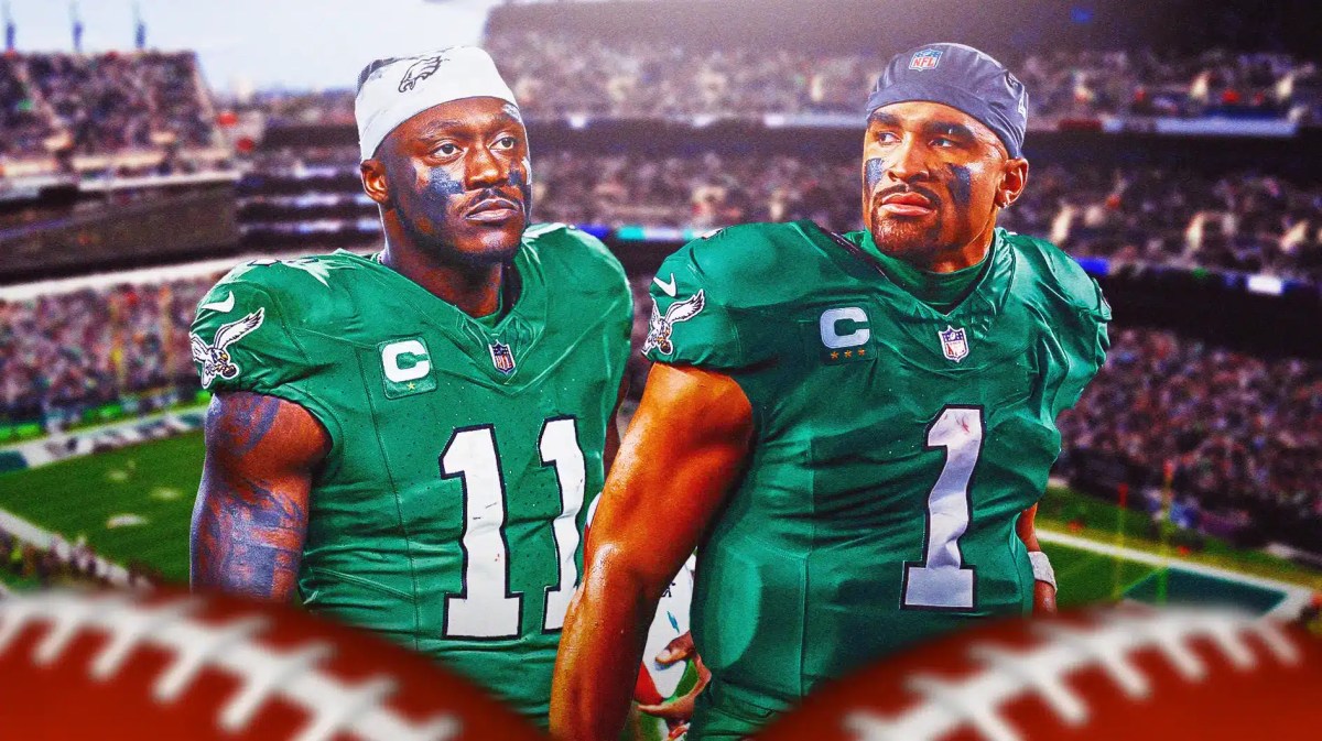 Eagles Giants, Jalen Hurts, A.J. Brown