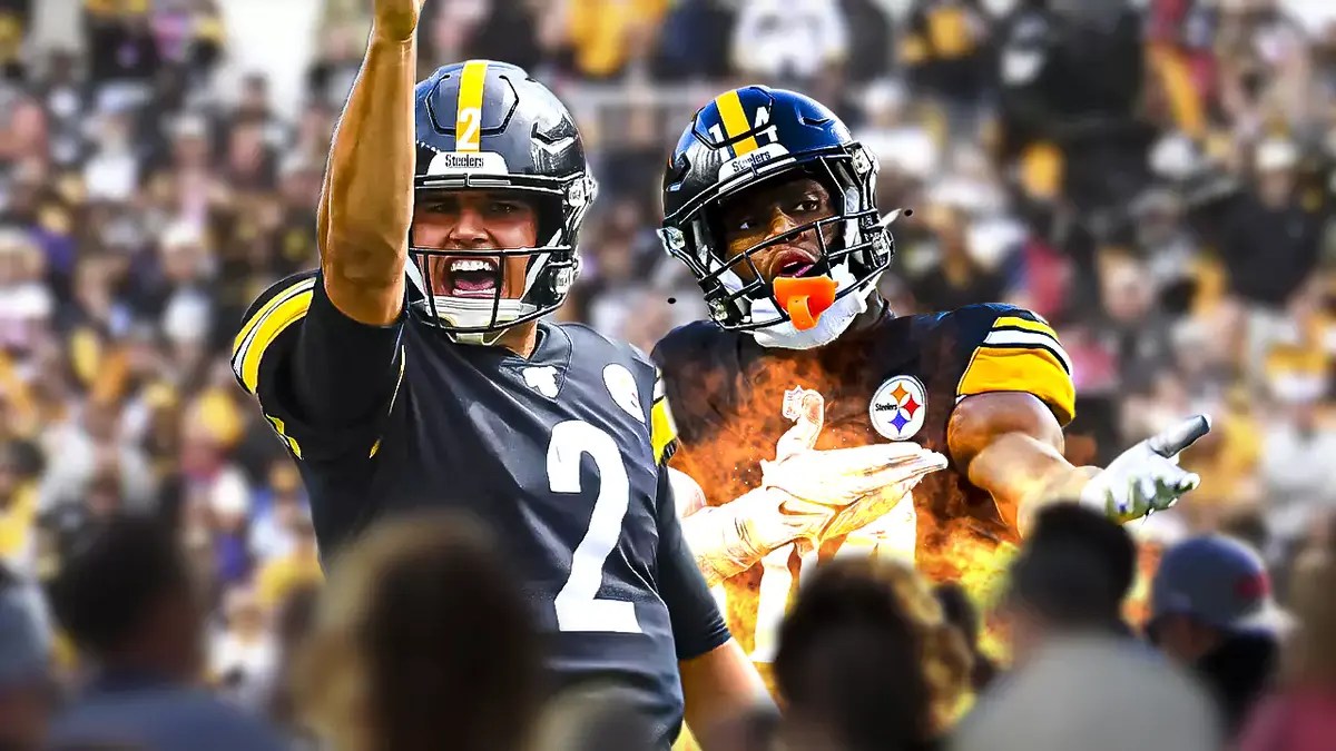 Mason Rudolph and George Pickens did work on Saturday against the Bengals.