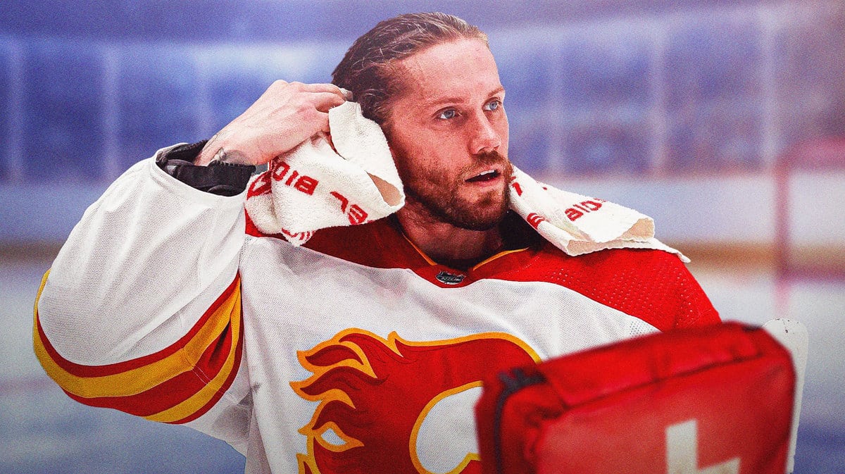 Jacob markstrom in a Flames jersey