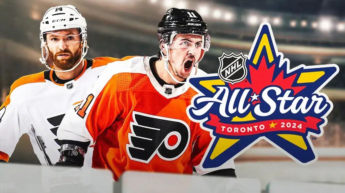 Flyers stars Sean Couturier and Travis Konecny.