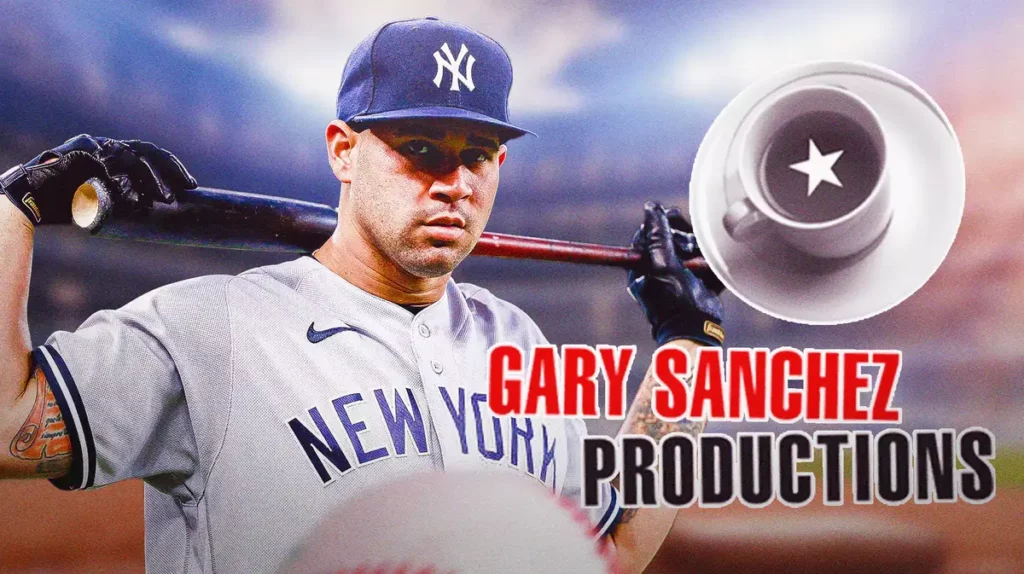 Yankee slugger Gary Sanchez alongside the logo for Gary Sanchez Productions