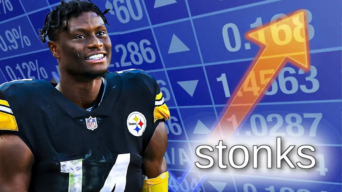George Pickens (Steelers) as the stonks meme