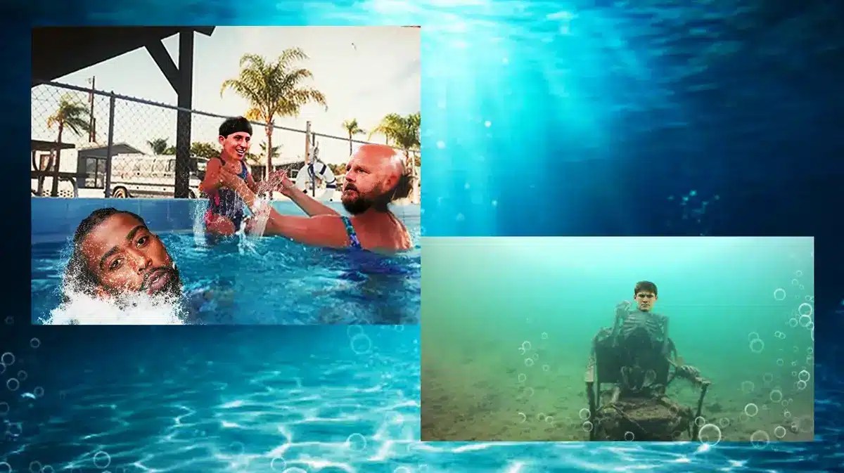 Giants' Brian Daboll as the mother, Tommy DeVito as the child held by the mother, Tyrod Taylor as the drowning child, Daniel Jones as the skeleton in the meme