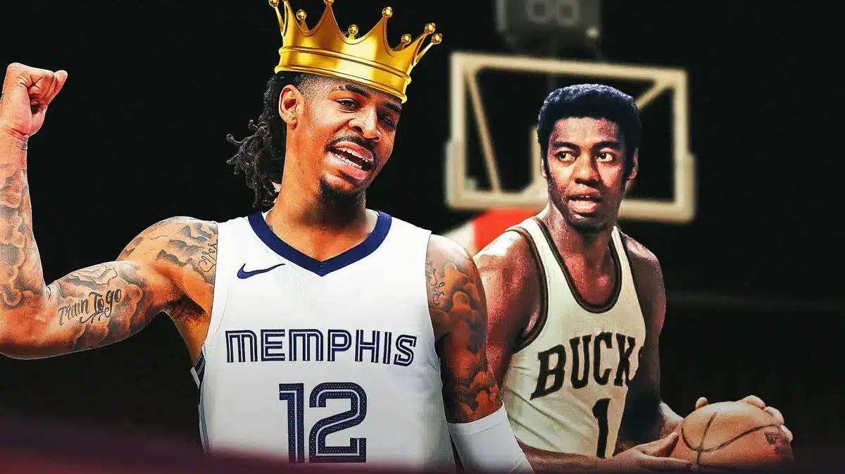Oscar Robertson and Grizzlies Ja Morant after Pelicans win with Desmond Bane
