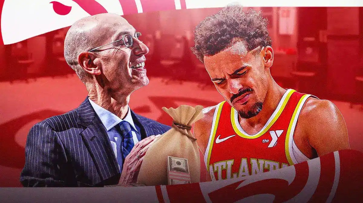 Hawks guard Trae Young and Adam Silver