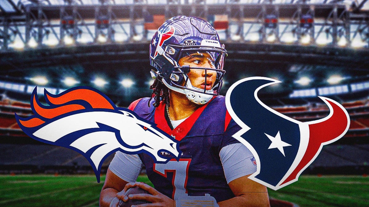 CJ Stroud Broncos and Texans logos