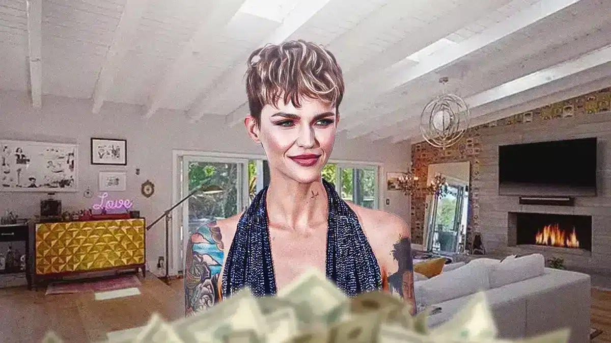 Ruby Rose in front of her former home in Los Angeles.