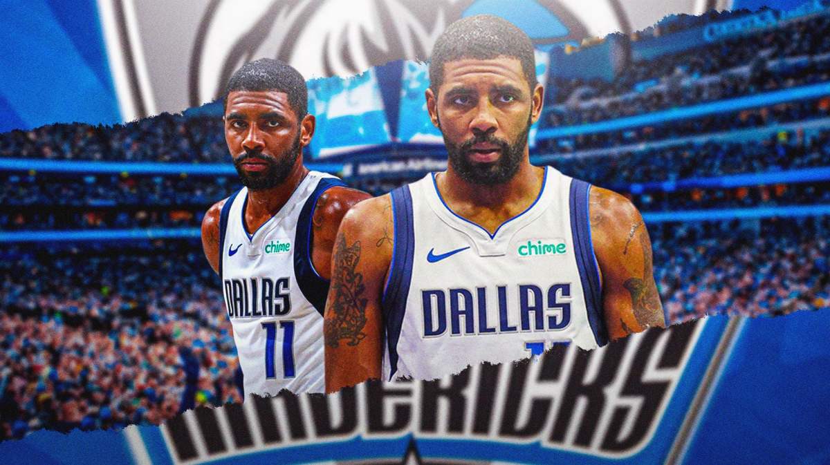 Dallas Mavericks guard Kyrie Irving in the foreground.