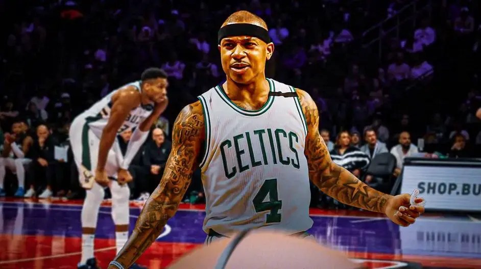 Isaiah Thomas with Giannis Antetokounmpo at the back