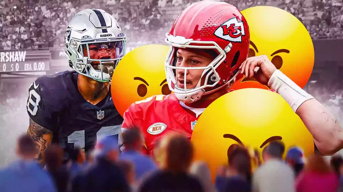 Jack Jones, Patrick Mahomes with angry emojis near him