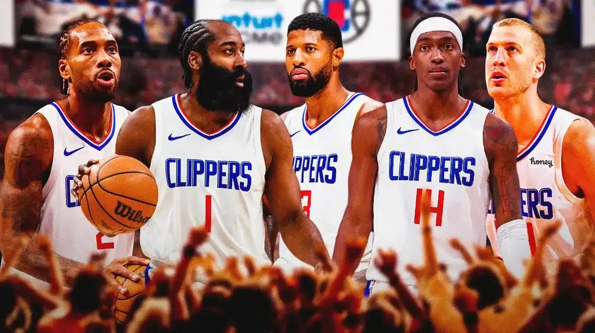 James Harden, Kawhi Leonard, Paul George, Terance Mann, Mason Plumlee, Los Angeles Clippers