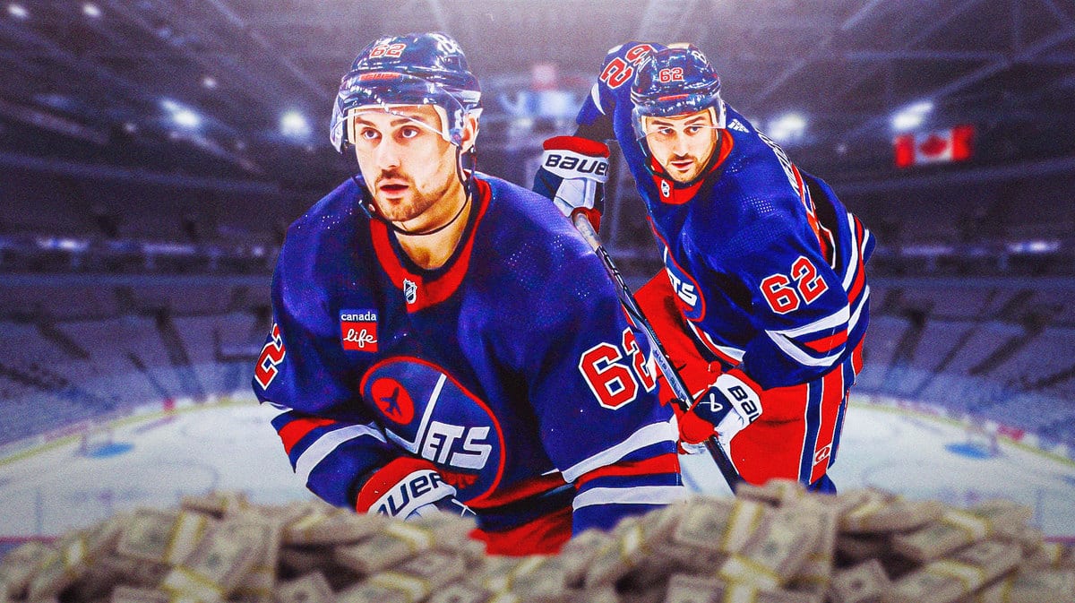 Nino Niederreiter with money in front of him