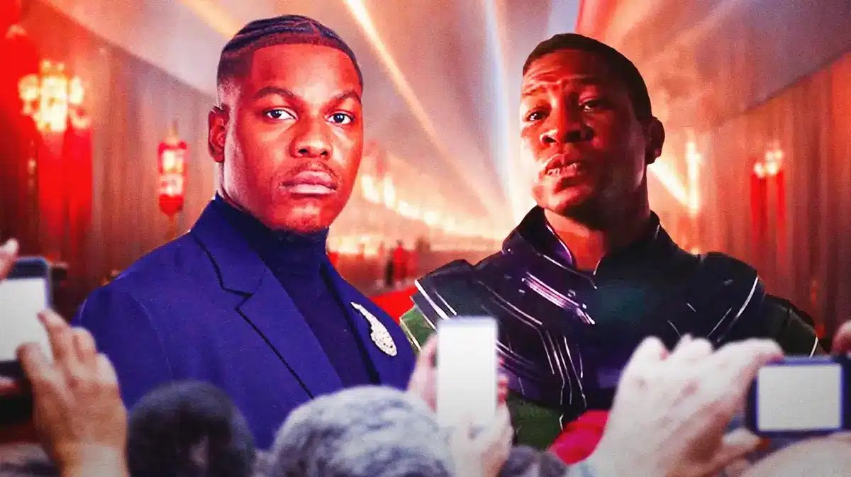 John Boyega next to Jonathan Majors as MCU Kang.