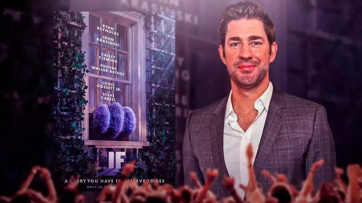 If movie poster next to John Krasinski.