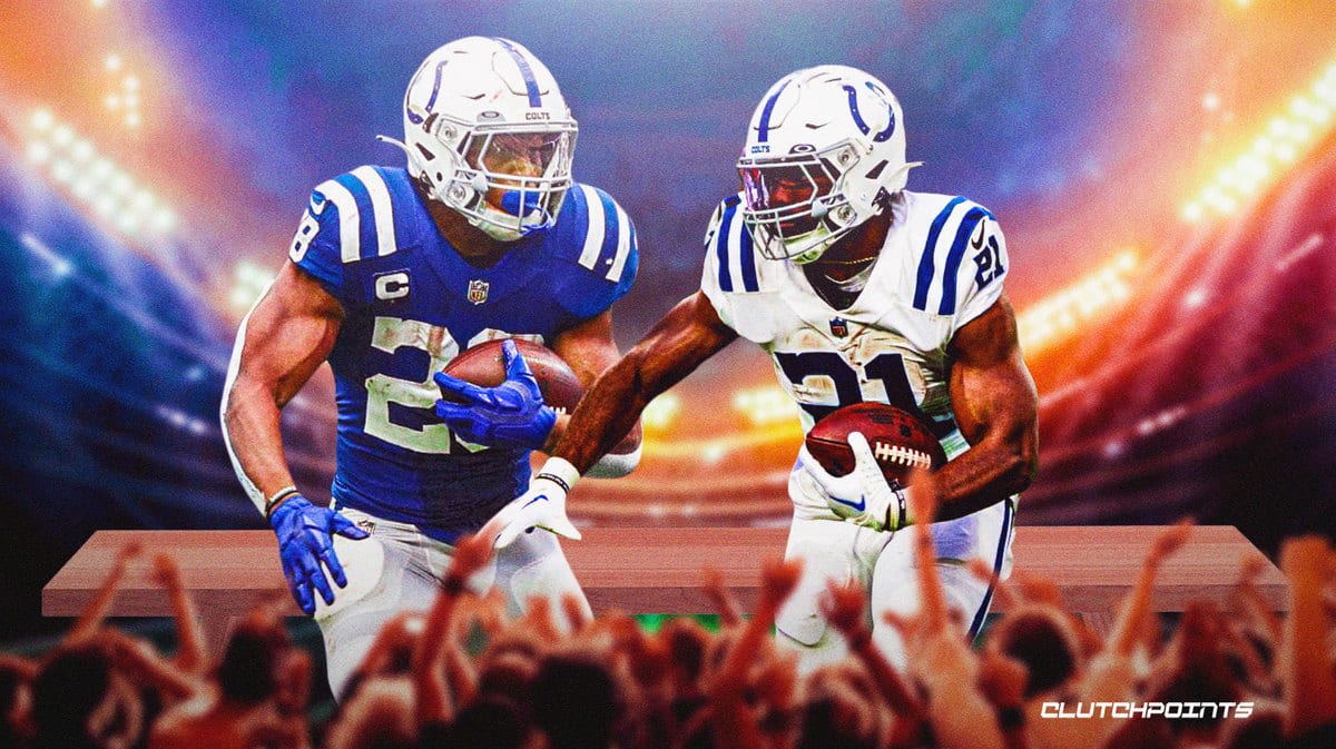 Zack Moss and Jonathan Taylor looking serious