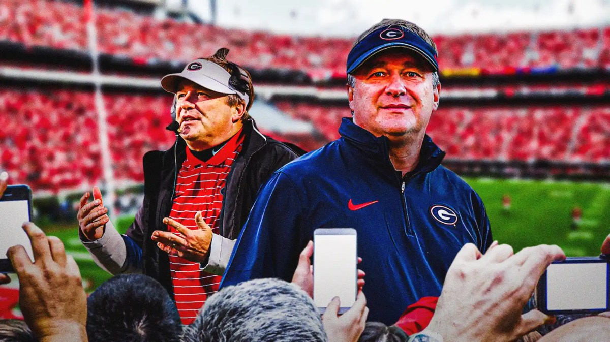 Georgia football, Bulldogs, Kirby Smart, Florida State football, Orange Bowl, Kirby Smart with Orange Bowl stadium in the background