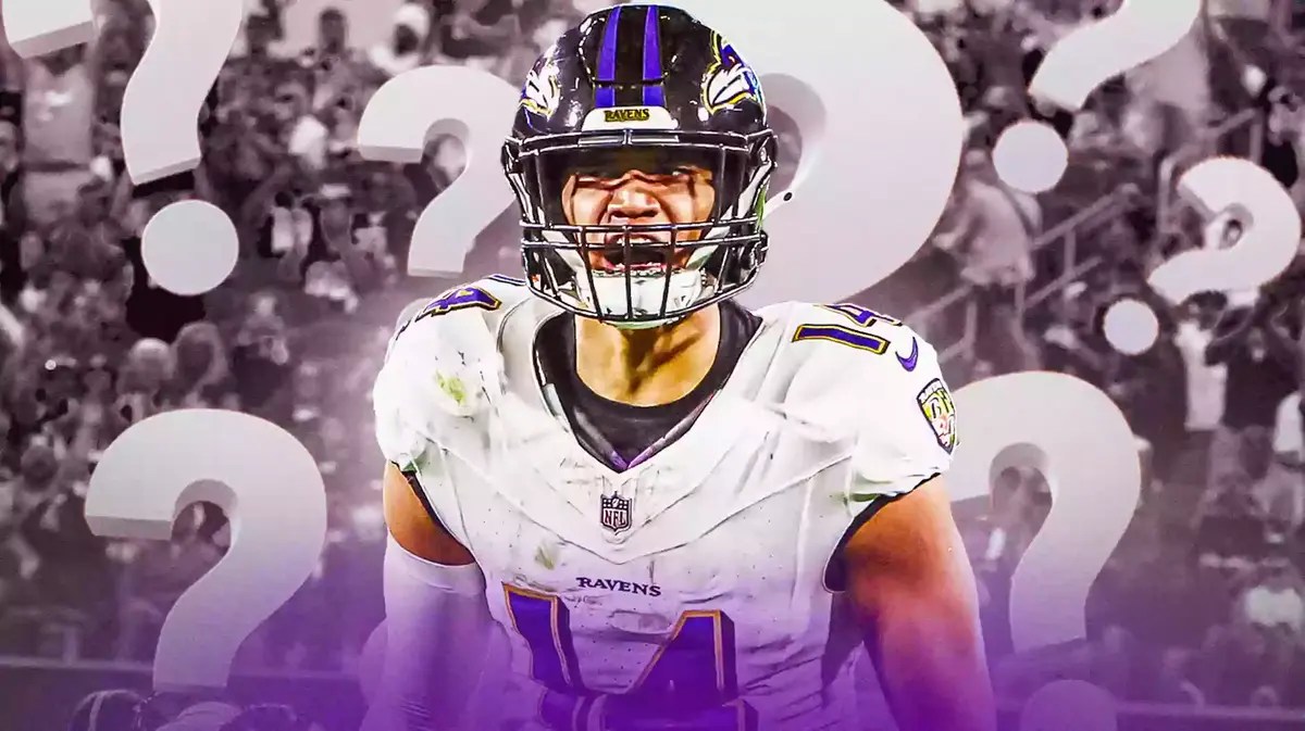Kyle Hamilton surrounded by question marks (Baltimore Ravens)