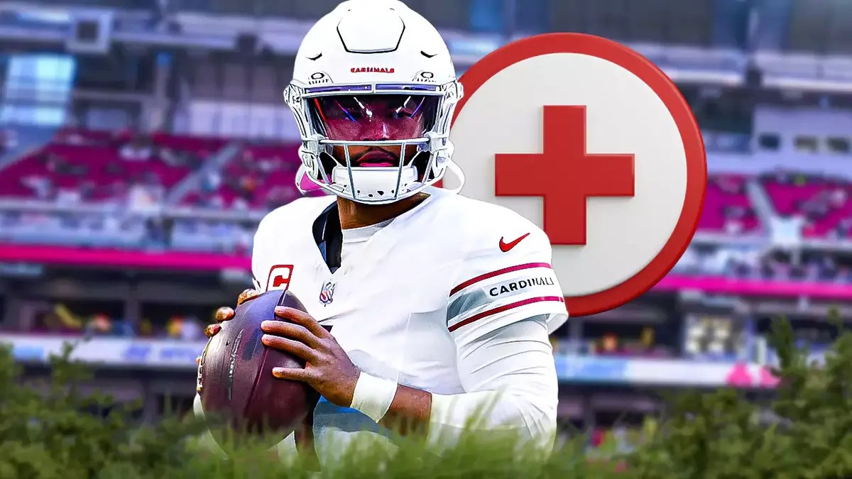 Kyler Murray with a medical cross