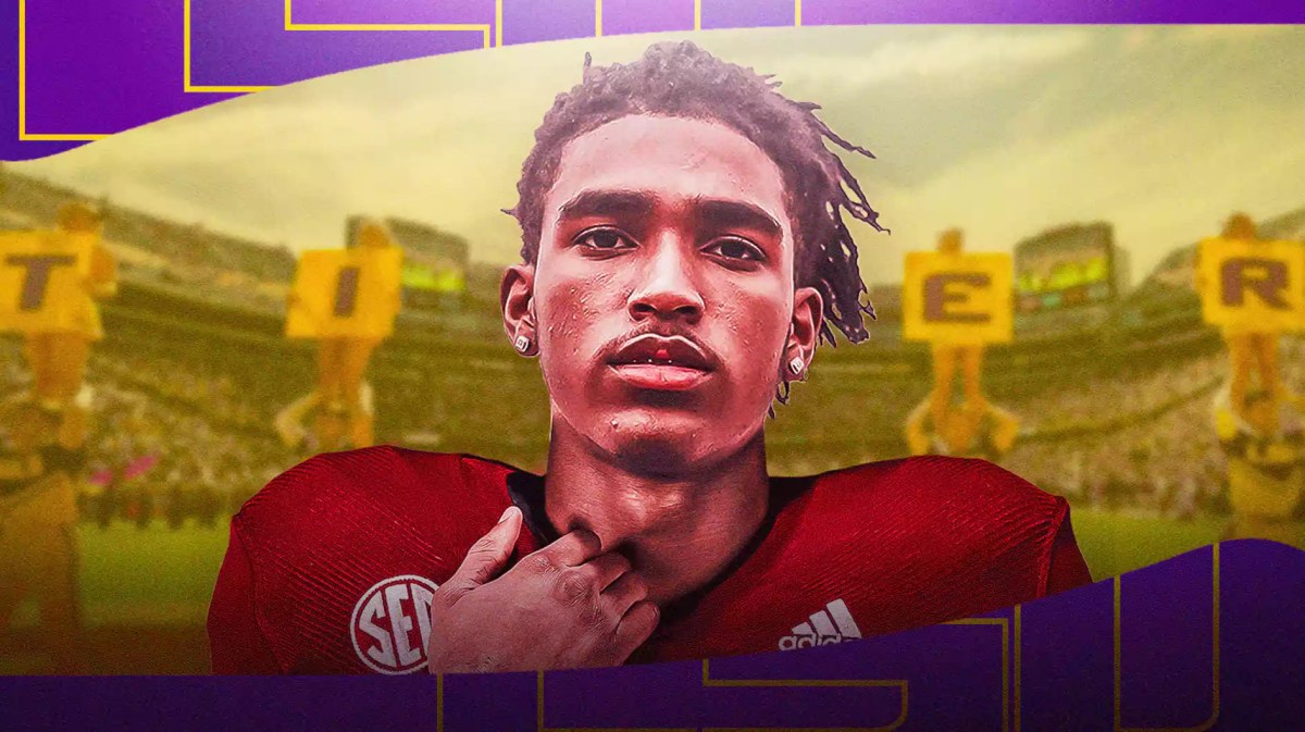 LSU football, Zavion Thomas, Jardin Gilbert, Transfer portal, Jardin Gilbert with LSU football stadium in the background