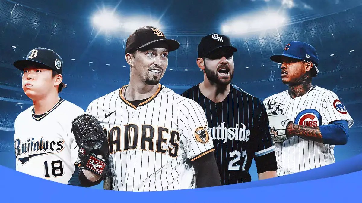 Yoshinobu Yamamoto, Padres' Blake Snell, White Sox’s Lucas Giolito, and Cubs' Marcus Stroman all in image.