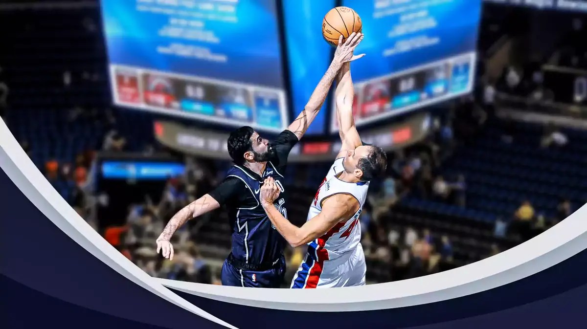 Magic big man Goga Bitadze blocking Bojan Bogdanović shot attempt