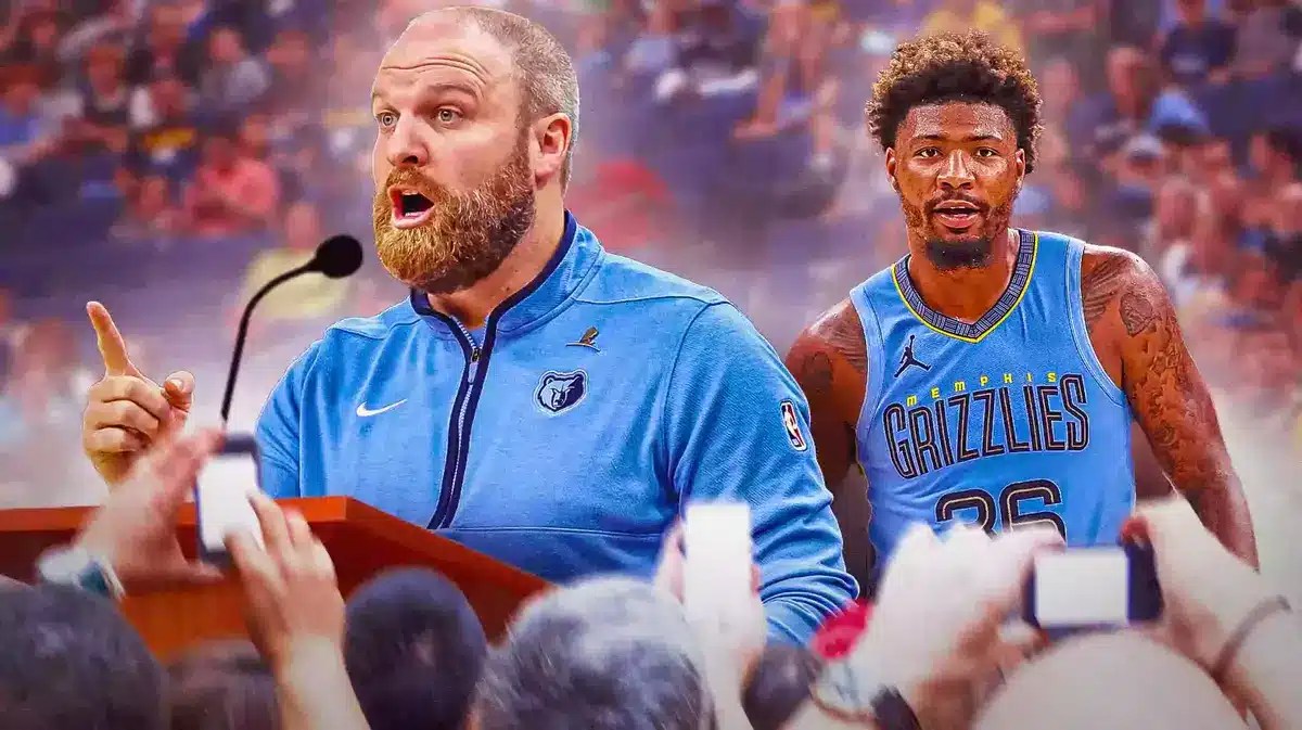 Grizzlies coach Taylor Jenkins and guard Marcus Smart