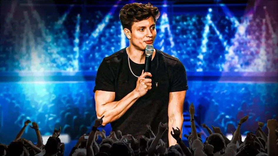 Comedian Matt Rife on stage.
