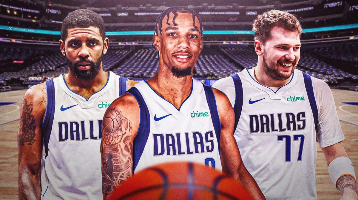 Mavs' AJ Lawson with Luka Doncic, Kyrie Irving