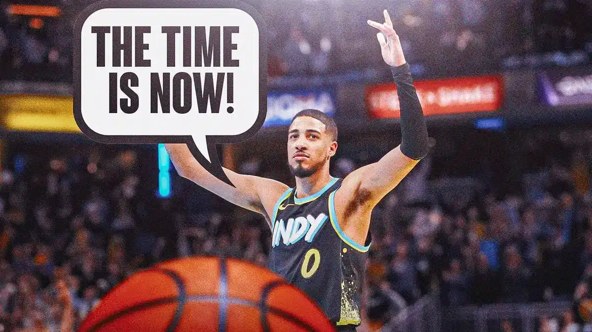 Pacers' Tyrese Haliburton saying "The time is now!"