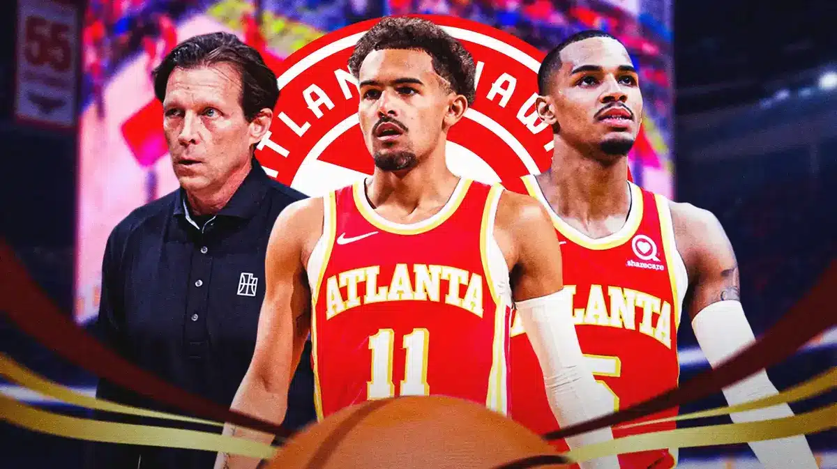 Hawks' Quin Snyder, Trae Young, and Dejounte Murray