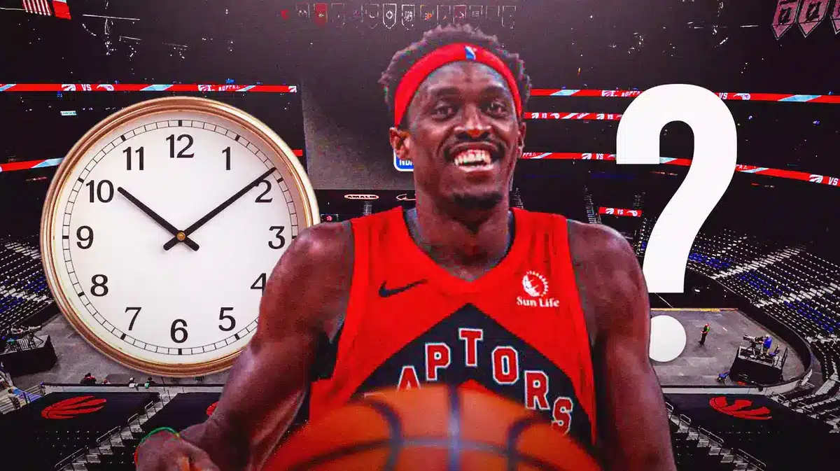 Raptors' Pascal Siakam with clock and question mark