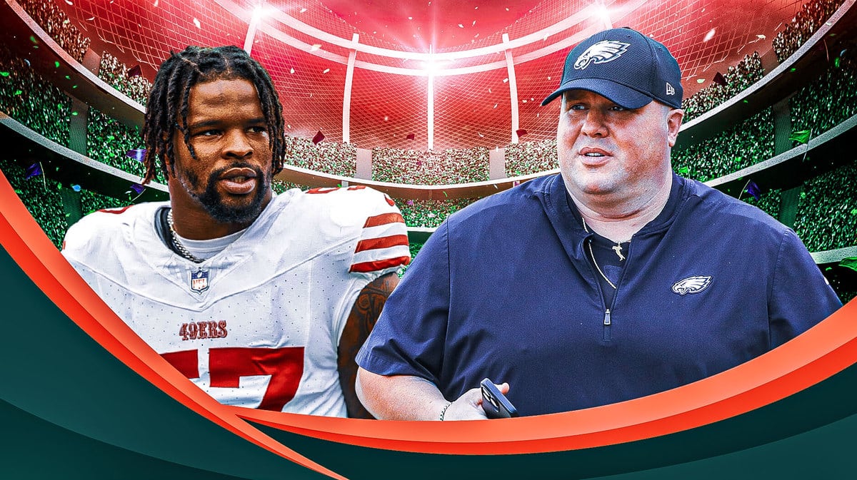 49ers Dre Greenlaw and Eagles Dom DiSandro after getting ejected by NFL referees