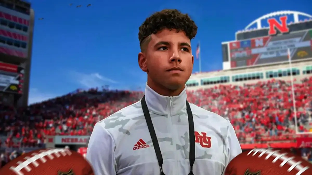 Dylan Raiola in a Nebraska football uniform.