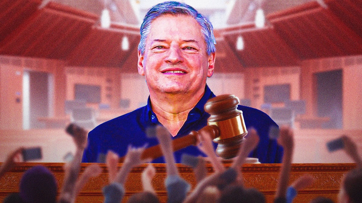Ted Sarados in a courtroom.
