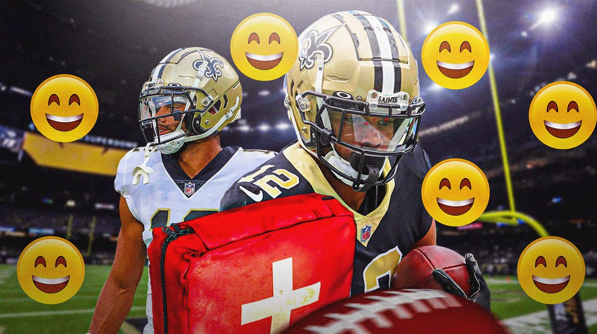 Chris Olave, first aid imagery, smiley emojis