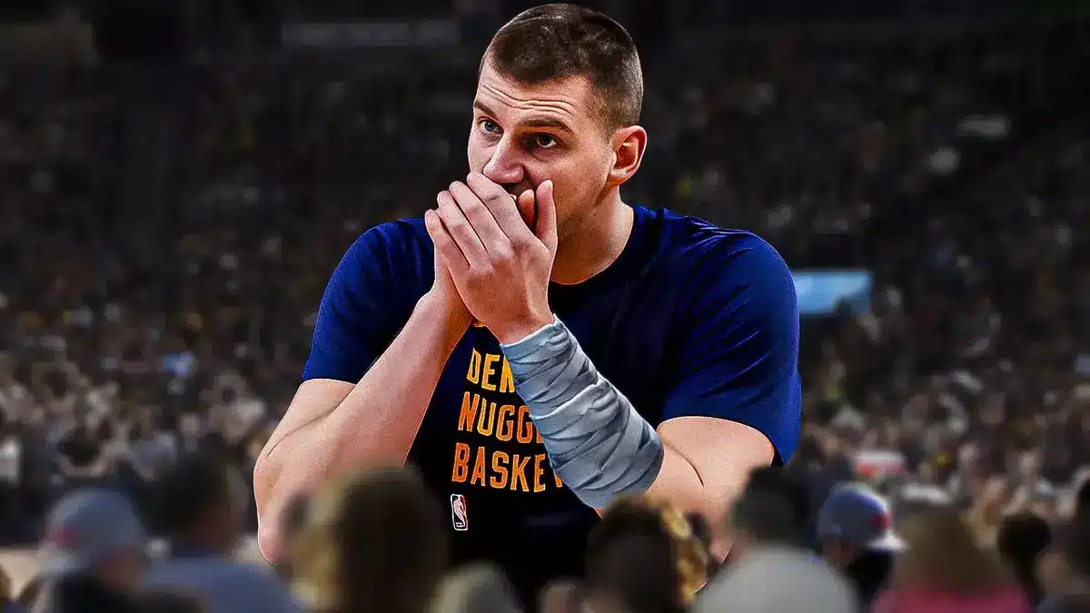 Denver Nuggets' Nikola Jokic with forearm bandage