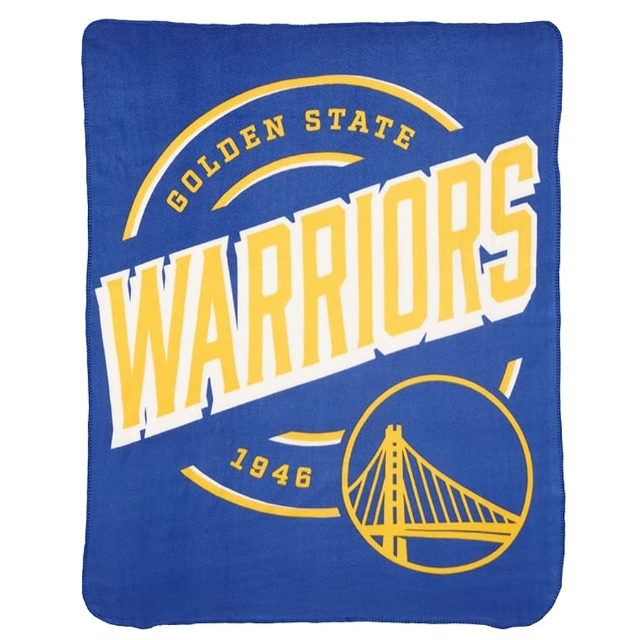 Northwest NBA Unisex-Adult Fleece Throw Blanket - Golden State Warriors logo on a white background.