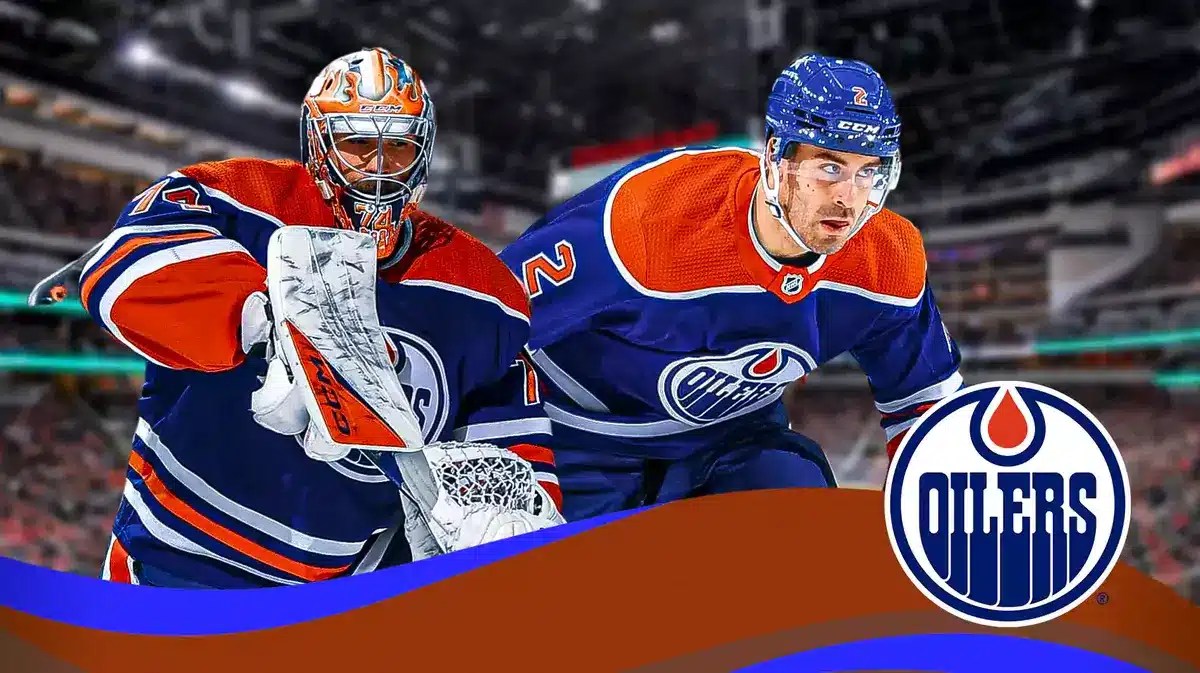 Edmonton Oilers goalie Stuart Skinner praising defenseman Evan Bouchard for his incredible shot