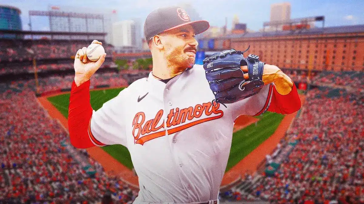 Photo: Dylan Cease pitching in Orioles jersey
