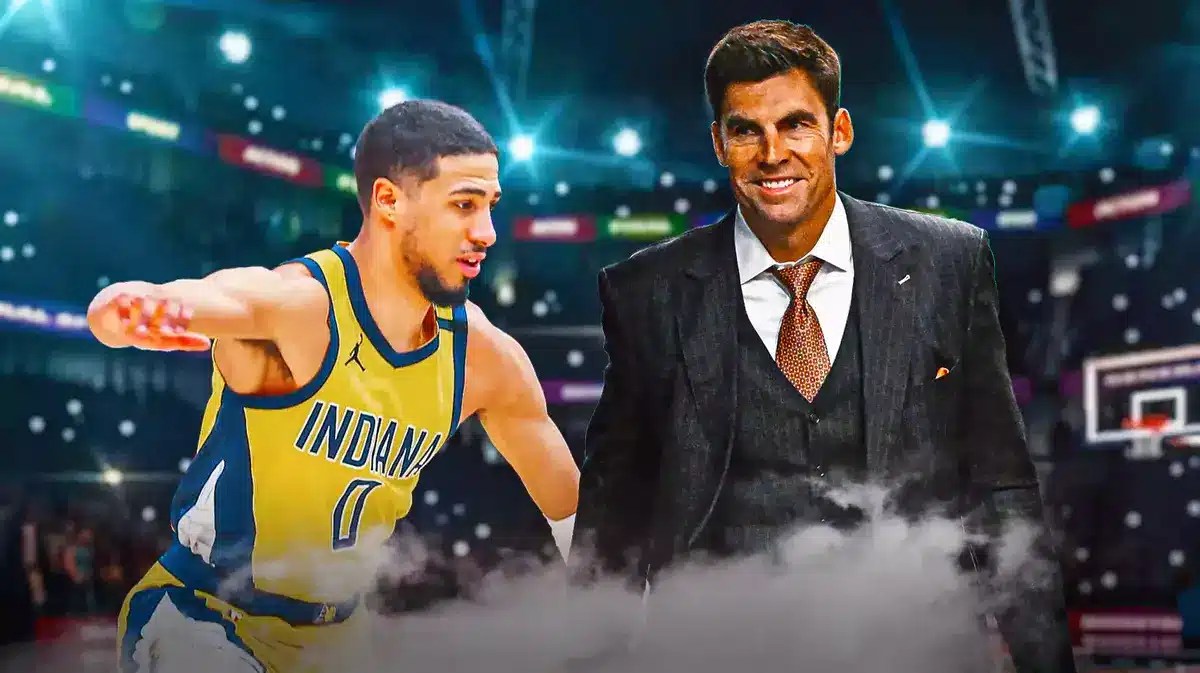 Pacers guard Tyrese Haliburton and Wally Szczerbiak