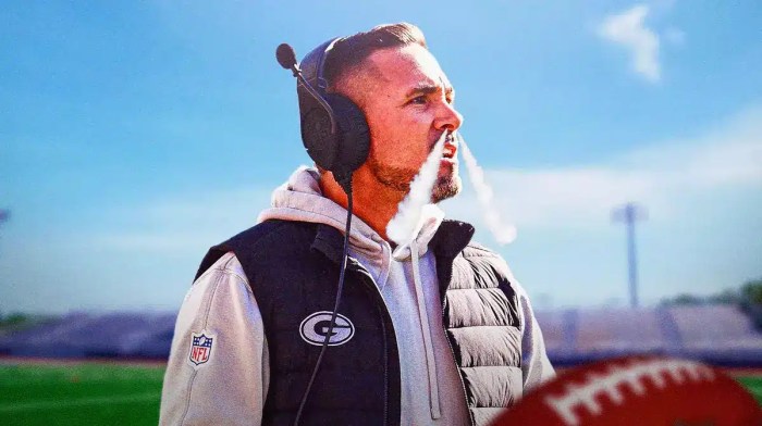 Green Bay Packers head coach Matt LaFleur is angry