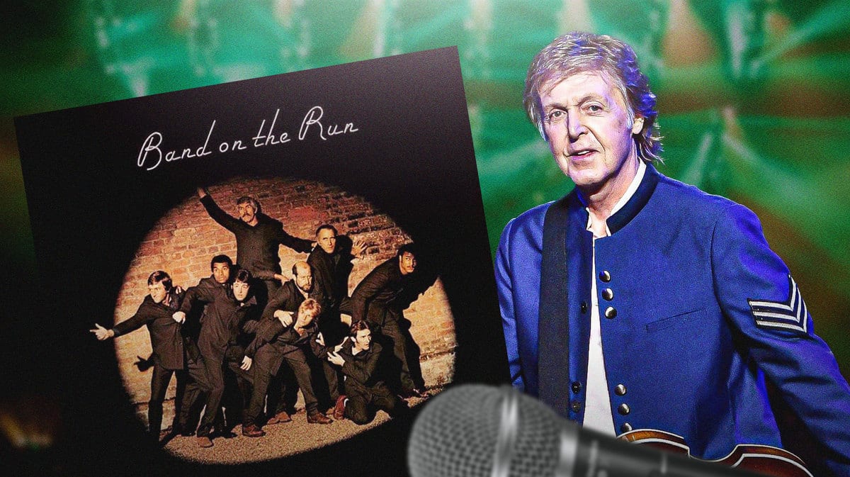 Wings Band on the Run next to Paul McCartney.