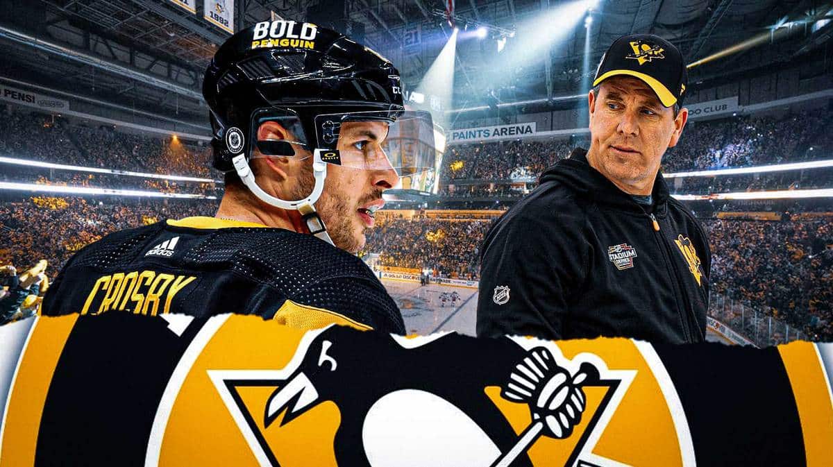 Pittsburgh Penguins team captain Sidney Crosby and head coach Mike Sullivan
