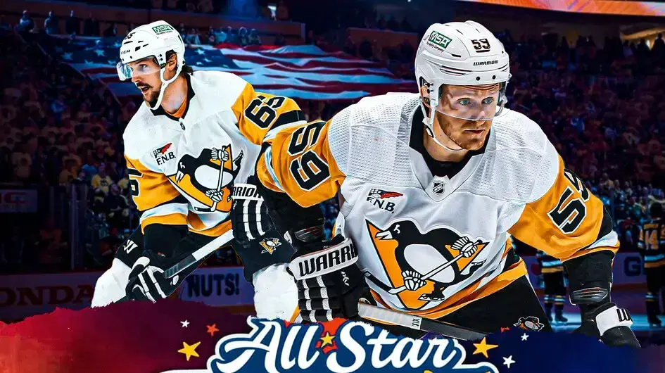Penguins stars Erik Karlsson and Jake Guentzel.