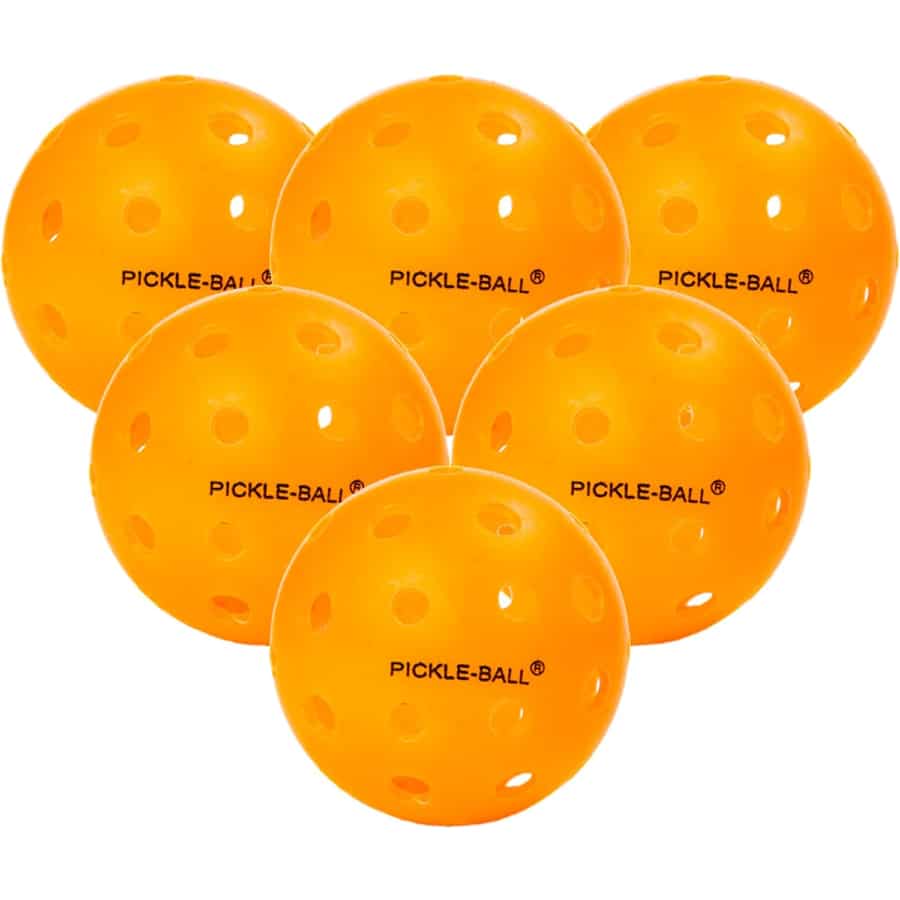 Pickle-Ball Dura Fast 40 Pickleballs - Orange colored on a white background.