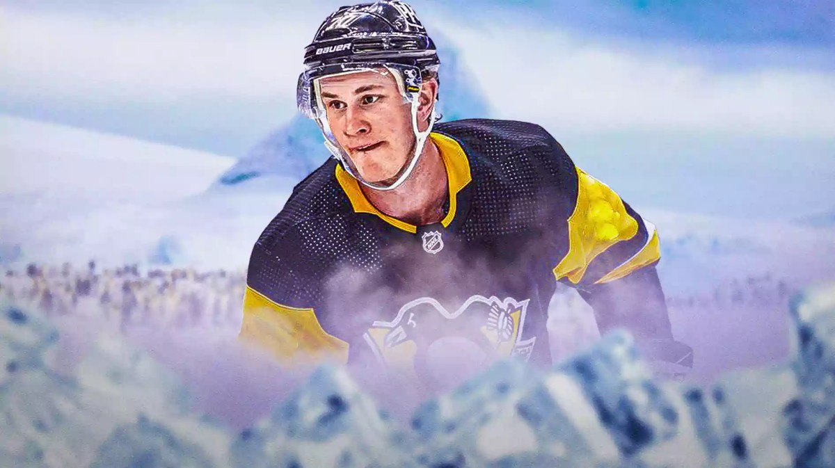 Penguins player Jesse Puljujarvi on the ice.